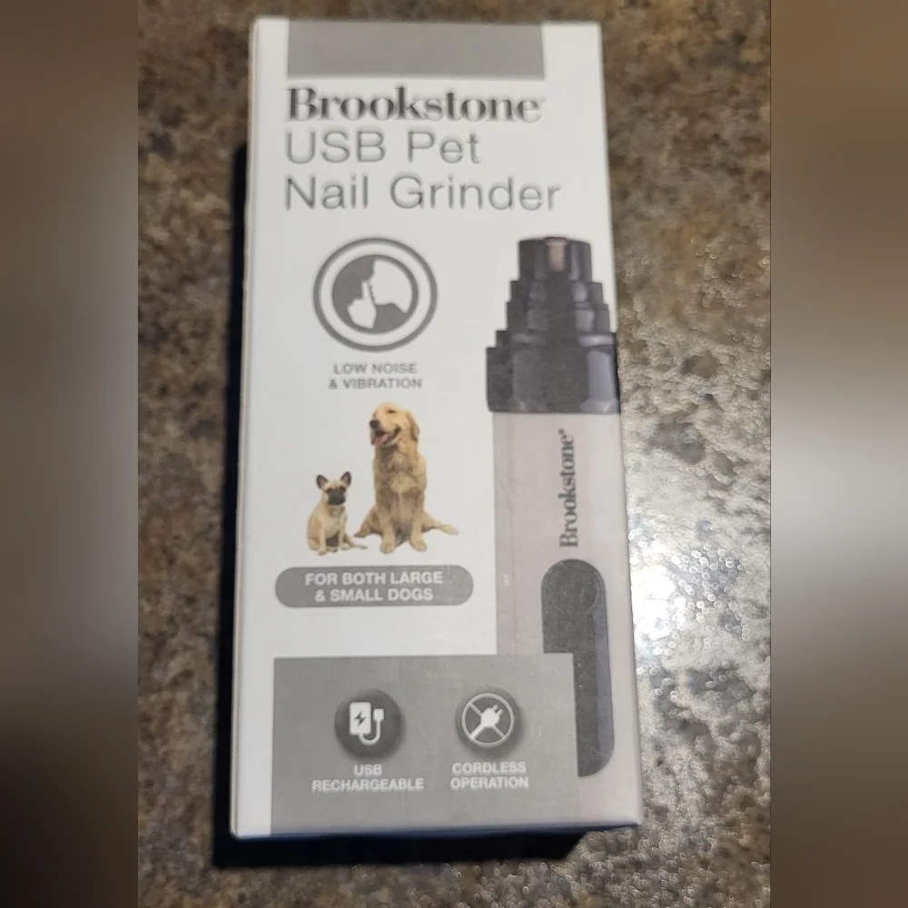 Cordless USB Rechargeable Quiet Low Noise Pet Nail Grinder Small/Large Dog